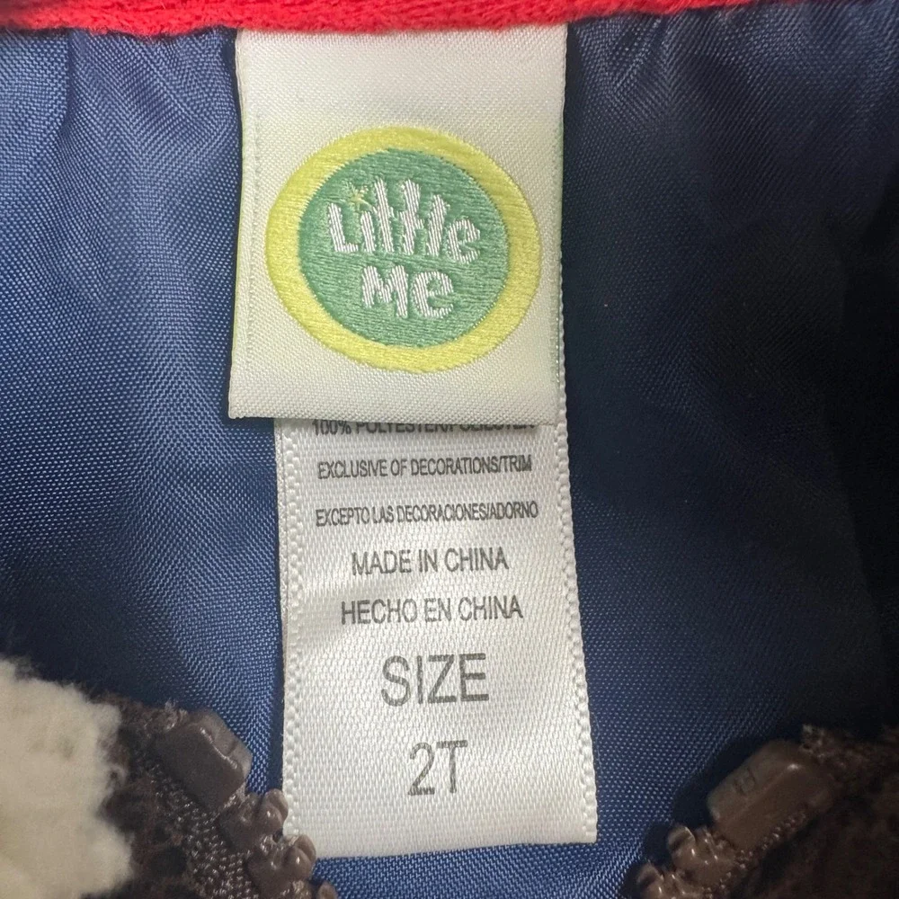 Little Me Toddler Boys Brown Faux Leather Aviator Bomber Jacket Size 2T - Picture 5 of 10